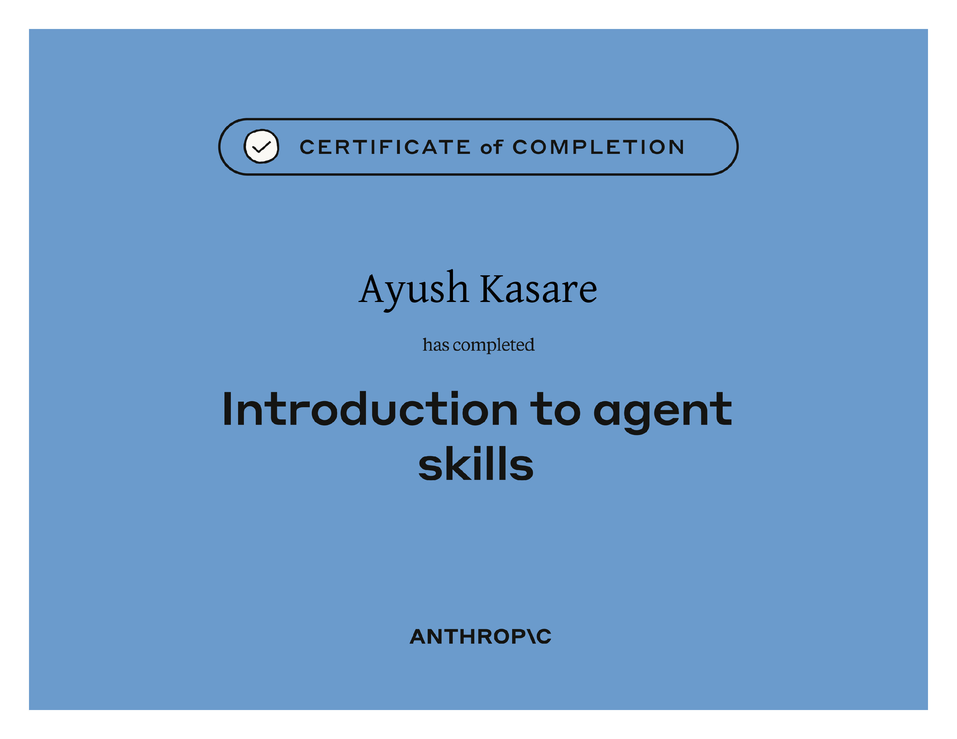 Introduction to Agent Skills certificate
